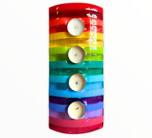 Load image into Gallery viewer, Fused Glass Rainbow Striped Candle Holder- Home Decor, Table Centrepiece
