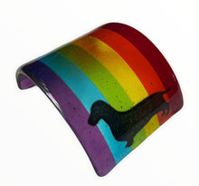 Load image into Gallery viewer, Handmade Fused Glass Rainbow Bridge Dog Memorial- Any Dog Breed or Pet
