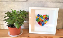Load image into Gallery viewer, Unique Handmade Fused Glass Original Heart Framed Wall Art- Any Colour of Choice.
