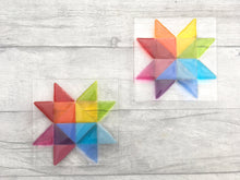 Load image into Gallery viewer, Handmade Fused Glass Geometric Star Wall Art Panel.
