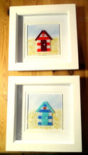 Load image into Gallery viewer, Handmade Fused Glass Framed Beach Hut Wall Art- Any Colour of Choice.
