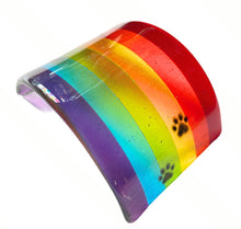Load image into Gallery viewer, Handmade Fused Glass Rainbow Bridge Cat Memorial
