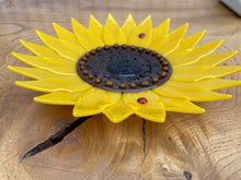 Load image into Gallery viewer, Handmade Fused Glass Sunflower Decorative Dish or Wall Plaque
