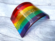 Load image into Gallery viewer, Handmade Fused Glass Rainbow Bridge Pet Memorial Candle Screen
