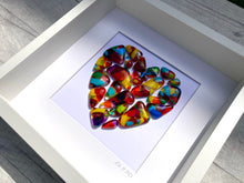 Load image into Gallery viewer, OOAK Handmade Fused Glass Rainbow Pebble Heart Wall Art
