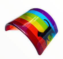 Load image into Gallery viewer, Handmade Fused Glass Rainbow Bridge Cat Memorial
