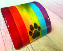 Load image into Gallery viewer, Handmade Fused Glass Rainbow Bridge Dog Memorial- Any Dog Breed or Pet
