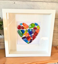 Load image into Gallery viewer, Unique Handmade Fused Glass Original Heart Framed Wall Art- Any Colour of Choice.
