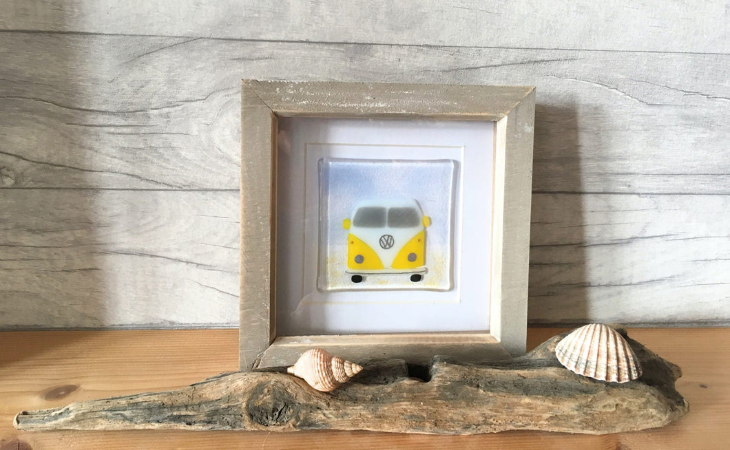 Handmade Fused Glass Camper Van Wall Art- Variety of Colours Available to Order.
