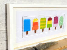 Load image into Gallery viewer, Handmade  Framed Fused Glass Quirky Ice Lolly Picture Wall Art.
