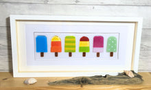 Load image into Gallery viewer, Handmade  Framed Fused Glass Quirky Ice Lolly Picture Wall Art.
