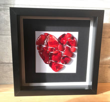 Load image into Gallery viewer, Handmade Fused Glass Red Heart Wall Art Home Decor.
