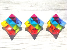 Load image into Gallery viewer, Handmade Fused Art Glass Geometric Rainbow Decorative Dish.
