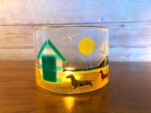 Load image into Gallery viewer, Limited Edition- &#39;Beach- Combing Dachshunds&#39; Fused Glass Art Light/Candle Screen.
