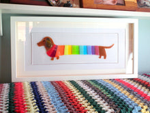 Load image into Gallery viewer, Handmade Fused Glass Wall Art- Rainbow Dachshund Home Decor Gift
