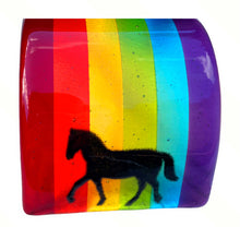 Load image into Gallery viewer, Handmade Fused Glass Rainbow Bridge Horse Memorial
