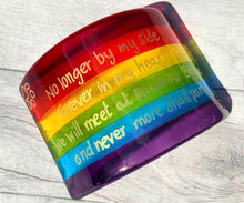 Load image into Gallery viewer, Handmade Fused Glass Rainbow Bridge Poem Pet Memorial Candle Screen
